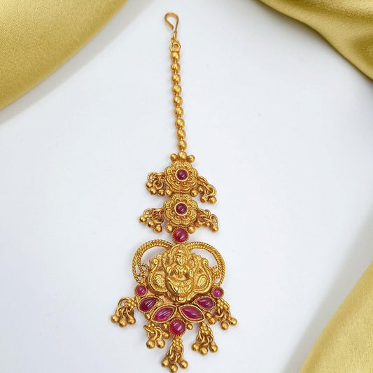 Attractive Flower With Laxmi Designer Mang tika - Shree Radhe Pearls