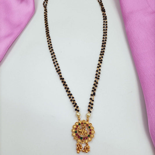 Attractive Lord Krishna Designer Short Mangalsutra - Shree Radhe Pearls