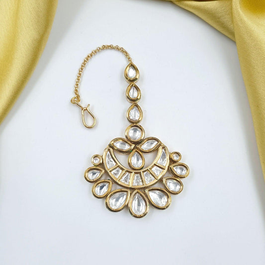 Awesome Half Moon With Floral Designer Mang Tika - Shree Radhe Pearls