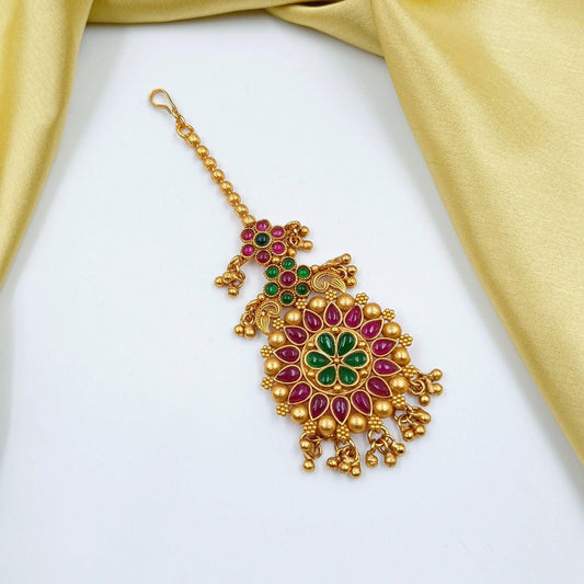 Awesome Multi Colour Flower Designer  Mang Tika - Shree Radhe Pearls