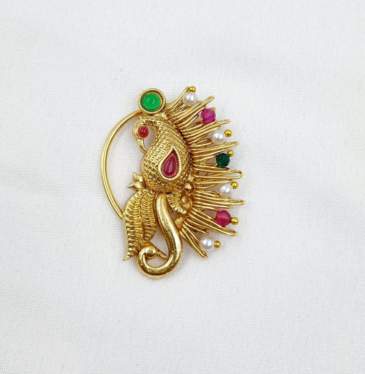 Awesome Peacock Designer Fancy Nath - Shree Radhe Pearls