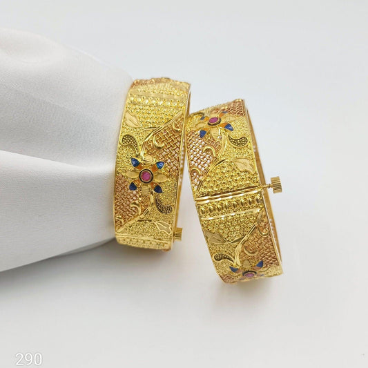 Blissful Designer Gold Plated Bangles - Shree Radhe Pearls
