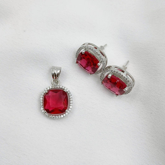 Blooming Square Designer Pendent Set - Shree Radhe Pearls