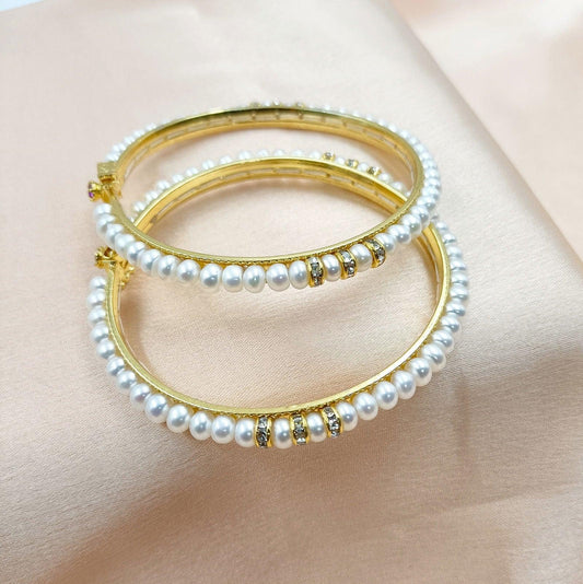 Blossom Designer Fresh Water Pearls Bangles - Shree Radhe Pearls