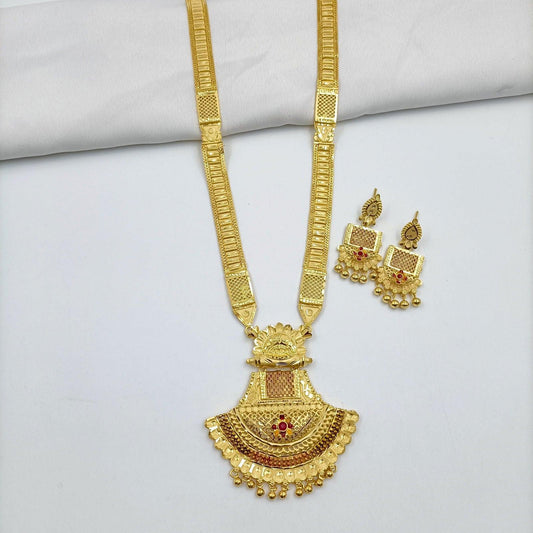 Blossom Designer Gold Plated Necklace - Shree Radhe Pearls
