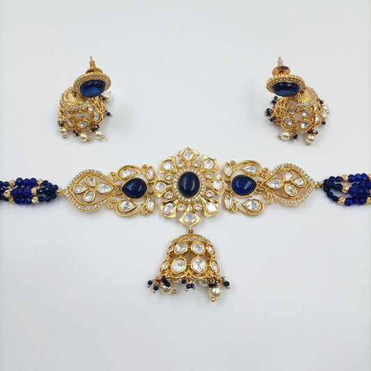 Charmig Floral Designer Kundan Choker Set - Shree Radhe Pearls