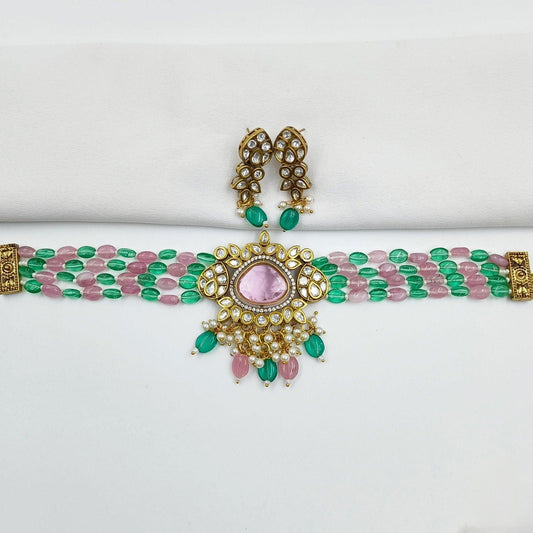 Charming Antique Designer Choker Set - Shree Radhe Pearls