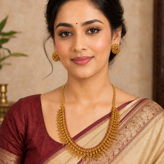Dazzling Designer Temple Long Set