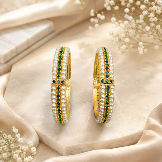 Enthrall Designer Trendy Pearls Bangles