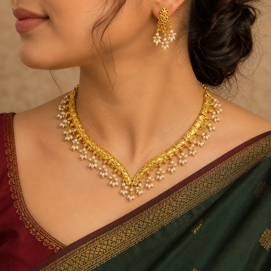 Majestic Designer Trendy AD Necklace Set