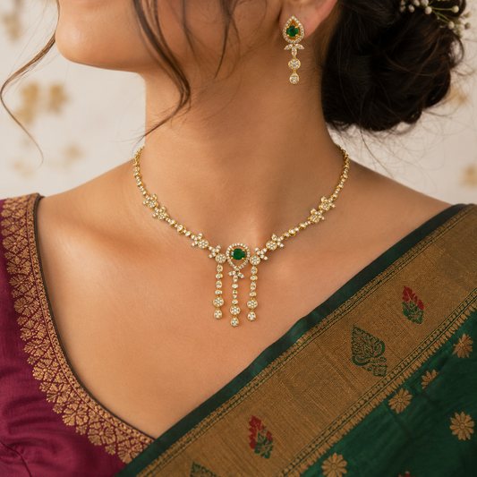 Luminous Designer Trendy CZ Necklace Set