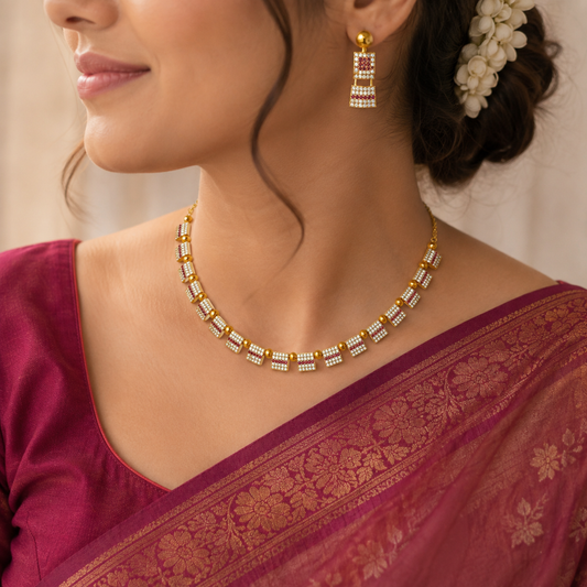 magnetic Designer Trendy AD Necklace Set