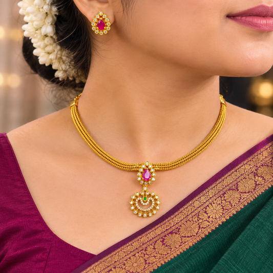 Precious Designer Trendy CZ Necklace Set