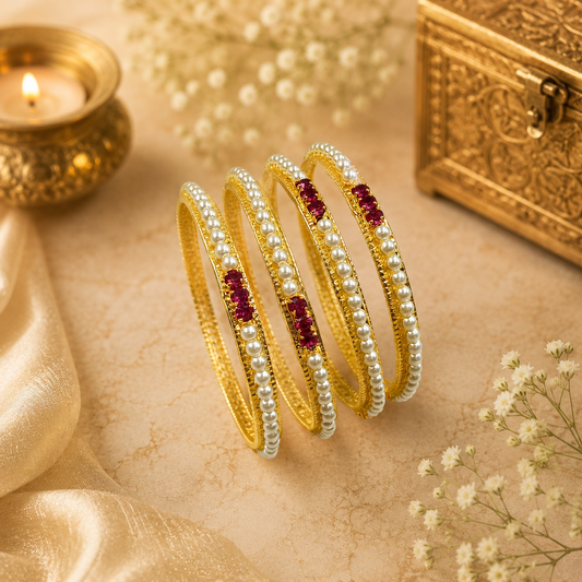 Exquisite Designer Trendy Pearls Bangles