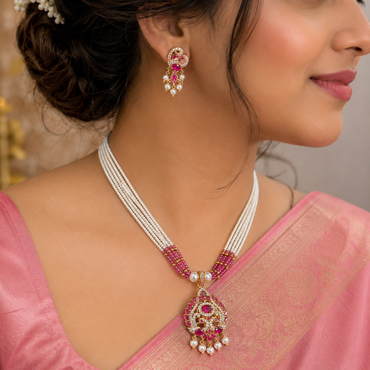Dazzling Designer Trendy Chida Pearls Set