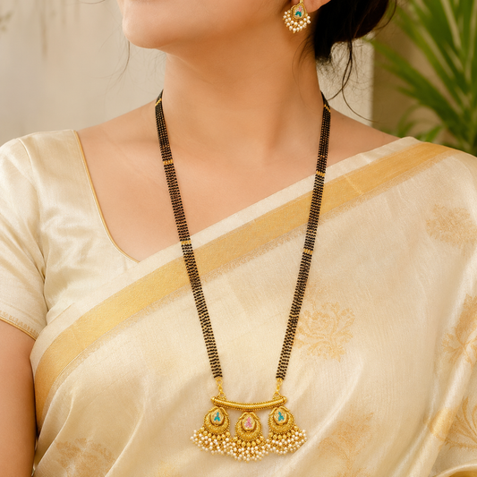 Alluring Designer Trendy Rajwadi Mangalsutra