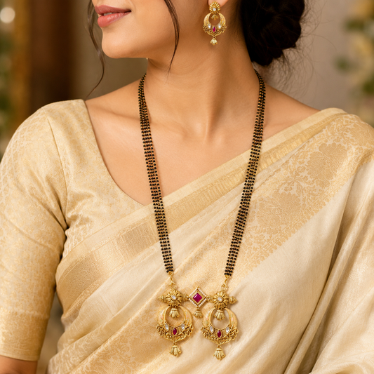 Captivating Designer Trendy Rajwadi Mangalsutra