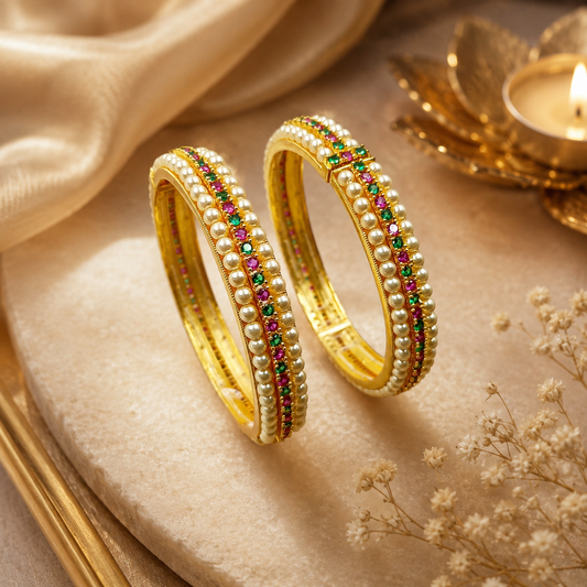 Enthrall Trendy Designer Pearls Bangles