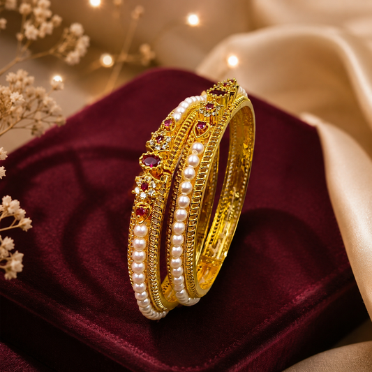 Glamorous Trendy Designer Pearl Bangles