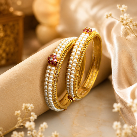 Brilliant Trendy Designer Pearl Bangles
