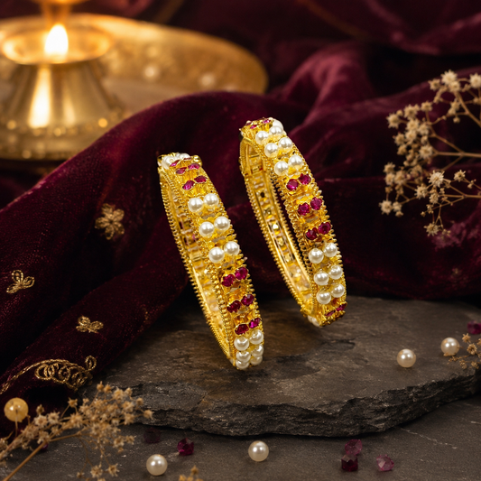 Divine Designer Trendy Pearls Bangles