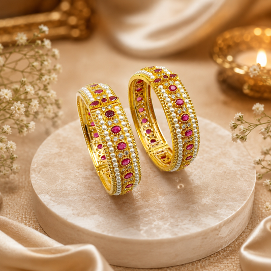 Massive Trendy Designer Pearls Bangles