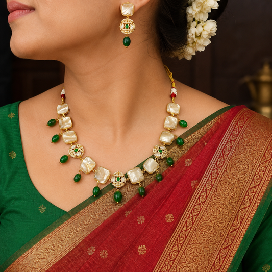 Charming Designer Mother Of Pearls Set