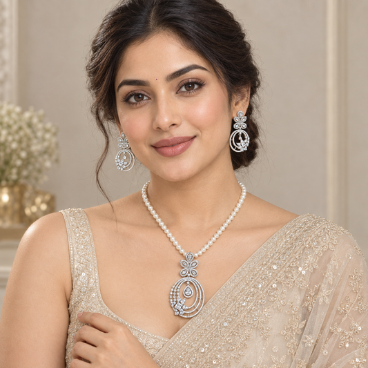 Graceful Designer Single Line Pearl Set