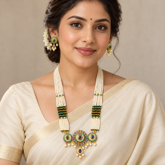 Alluring Designer Trendy Chida Pearls Ranihaar