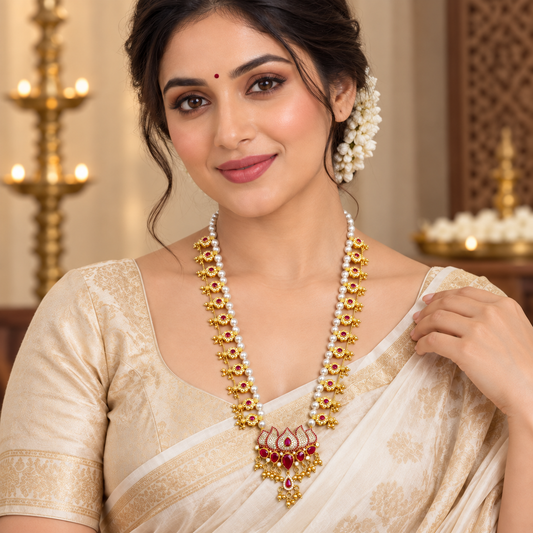 Dazzling Lotus Designer Kolhapuri Saaj