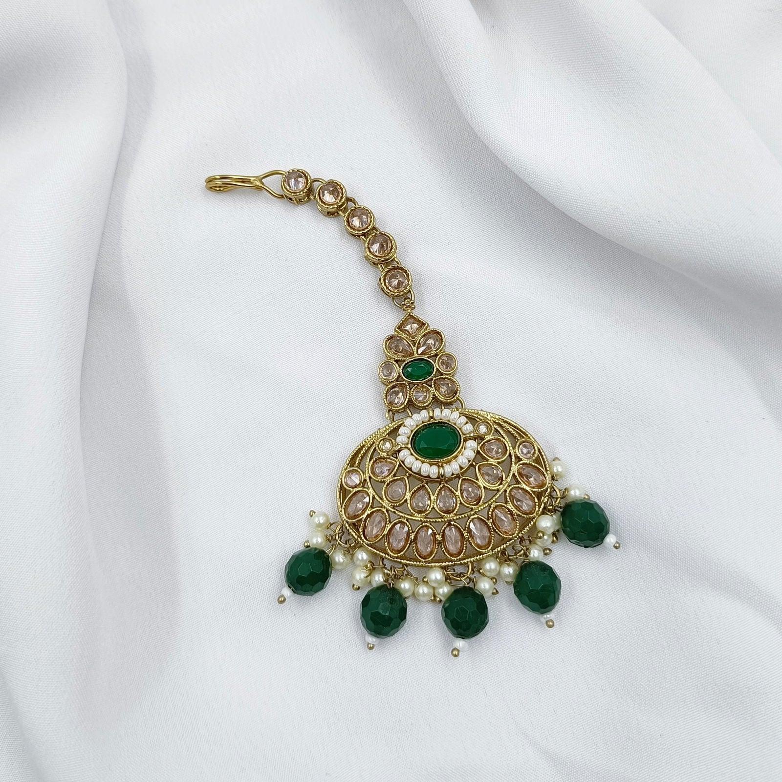 Classic Oval Shaped Designer Mang Tikka - Shree Radhe Pearls