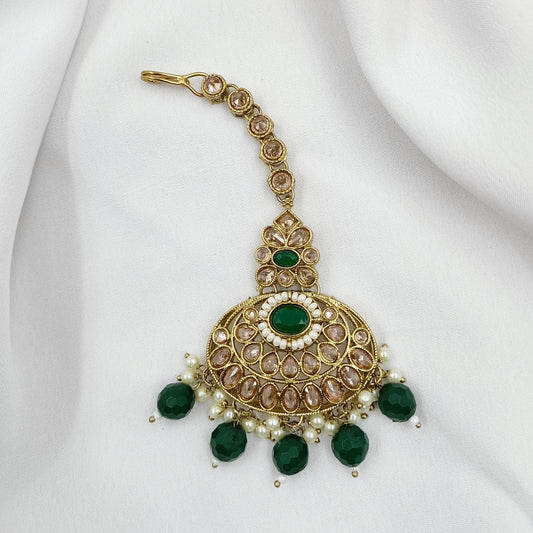 Classic Oval Shaped Designer Mang Tikka - Shree Radhe Pearls