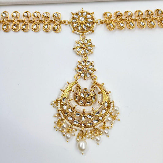 Classy Bridal Half- Moon Design Matha Patti - Shree Radhe Pearls