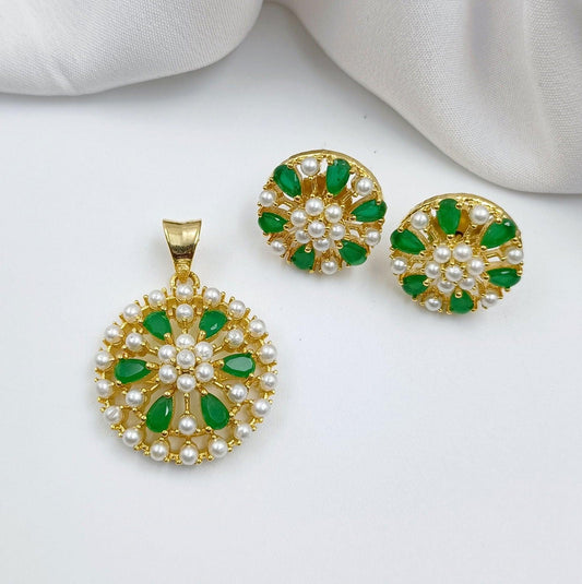 Classy Floret Designer Pendent Set - Shree Radhe Pearls