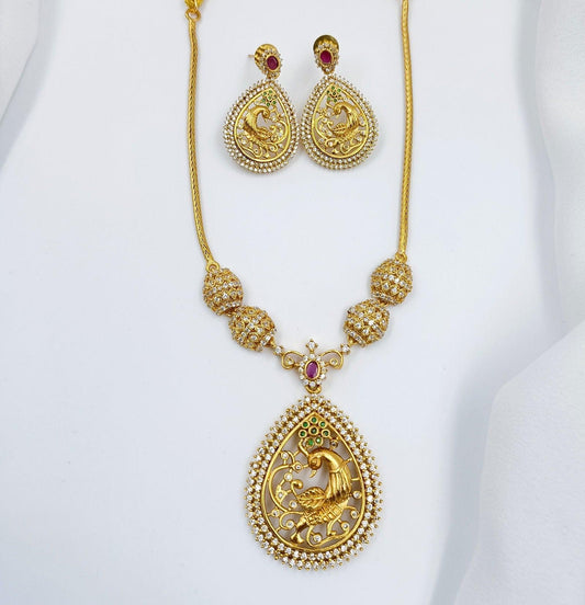Divine Designer Short Necklace Set - Shree Radhe Pearls