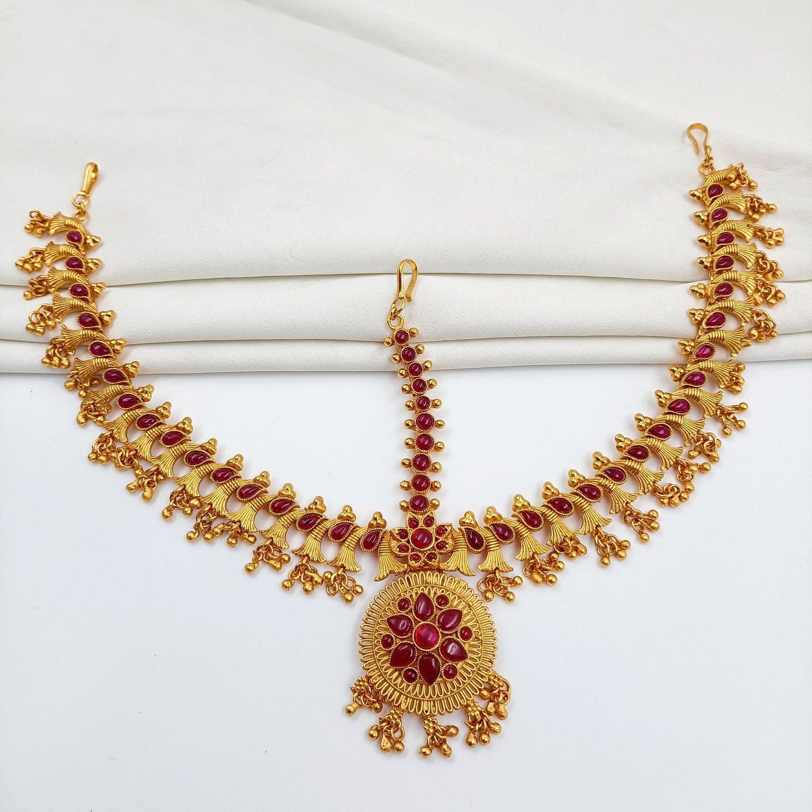 Drop Shaped Floret Design Matha Patti - Shree Radhe Pearls