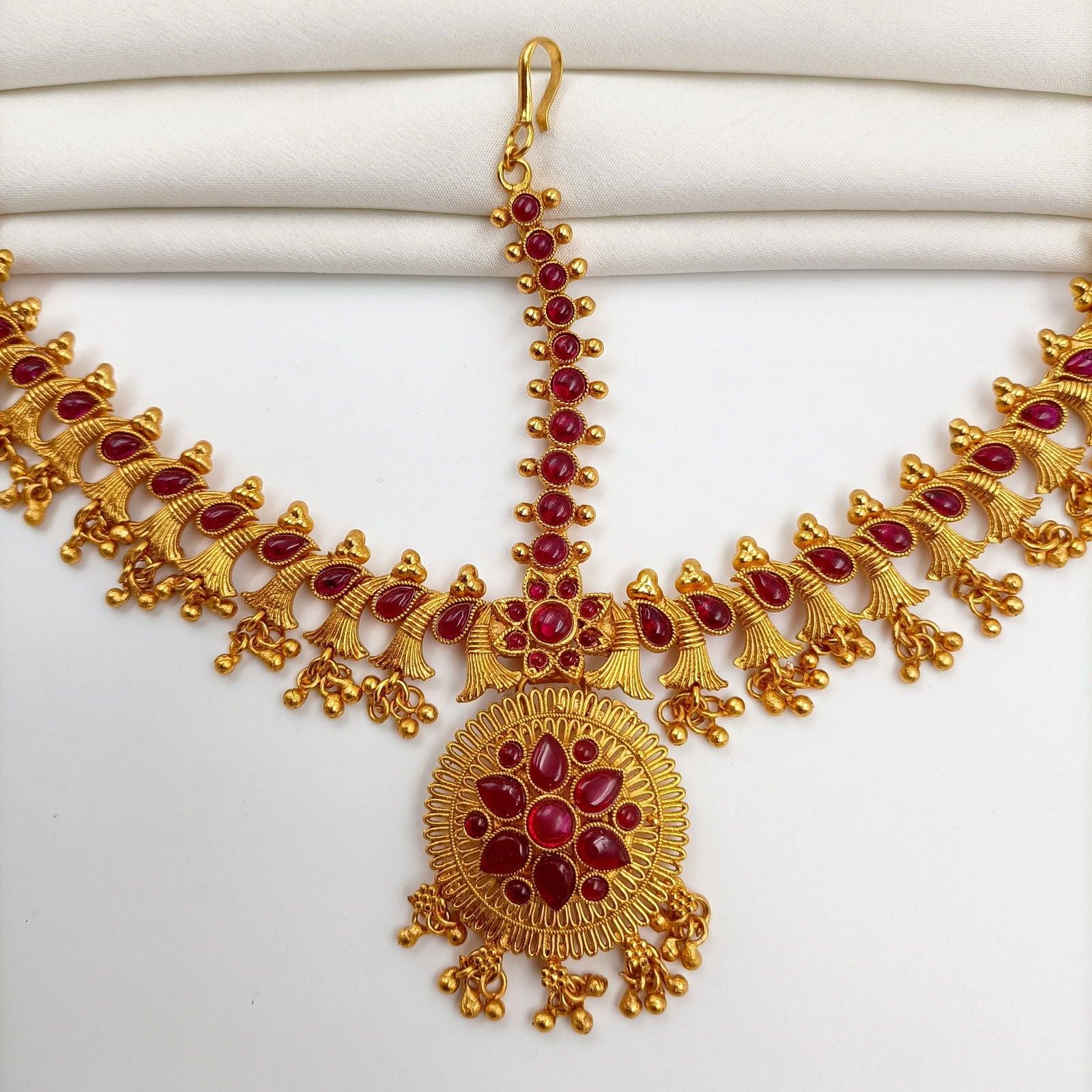 Drop Shaped Floret Design Matha Patti - Shree Radhe Pearls