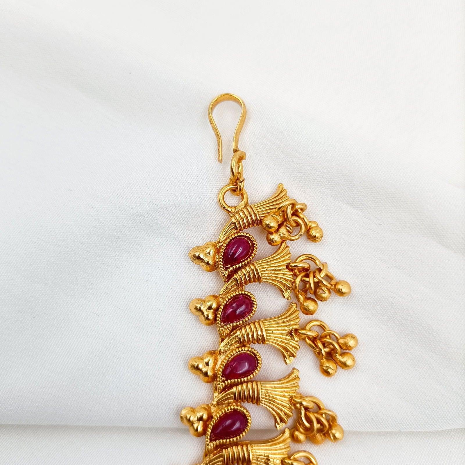 Drop Shaped Floret Design Matha Patti - Shree Radhe Pearls