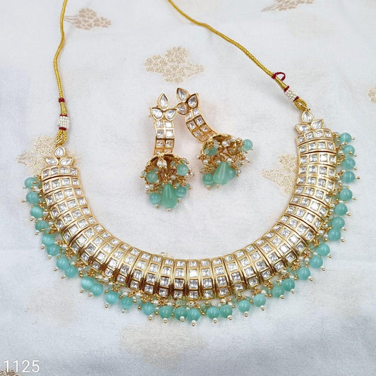 Elegant Designer Kundan Necklace Set - Shree Radhe Pearls