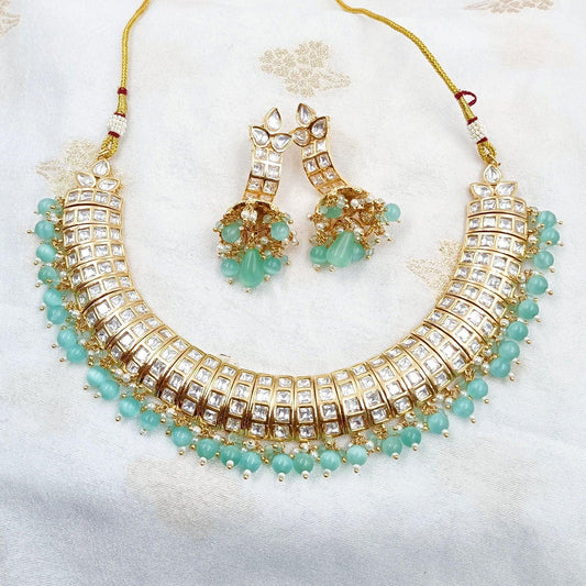 Elegant Designer Kundan Necklace Set - Shree Radhe Pearls