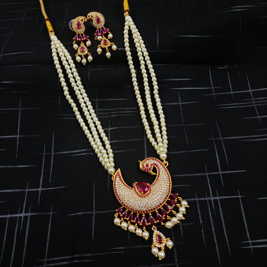 Fancy Peacock Designer Tanmani Necklace Set