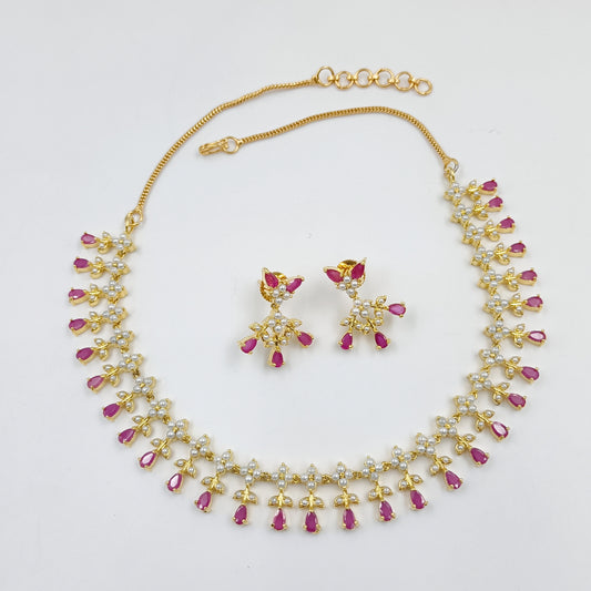 Royal Designer Pearls & Pink Onex Stone Studded Necklace