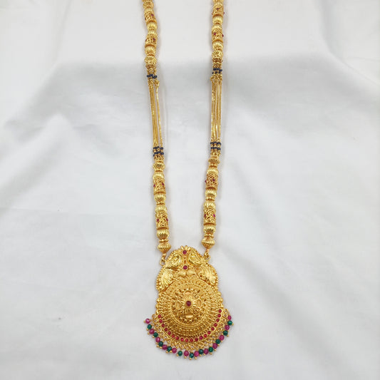 Geru Finish Unique Peacock Designer Long Mangalsutra