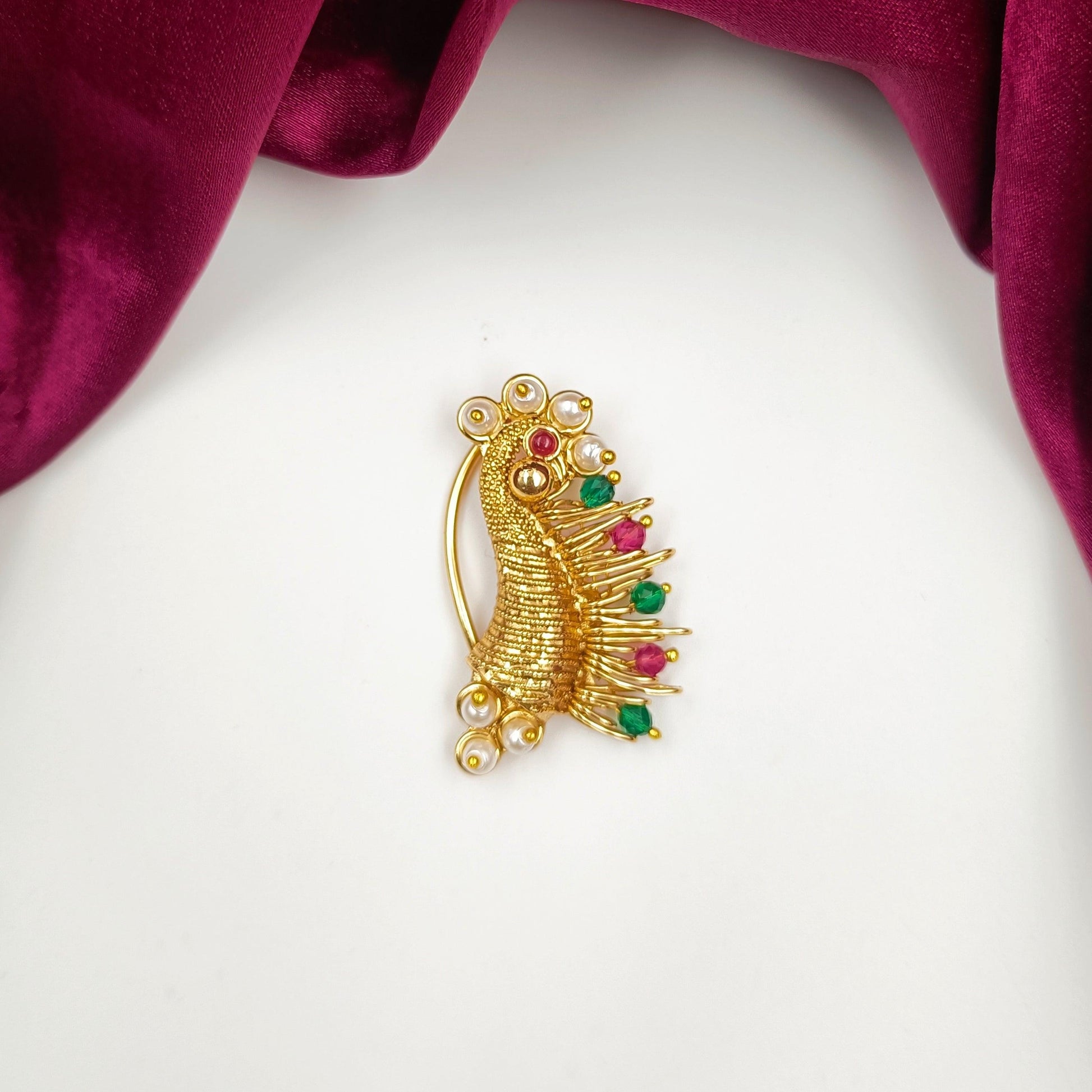 Trendy Peacock Designer Nath – Shree Radhe Pearls