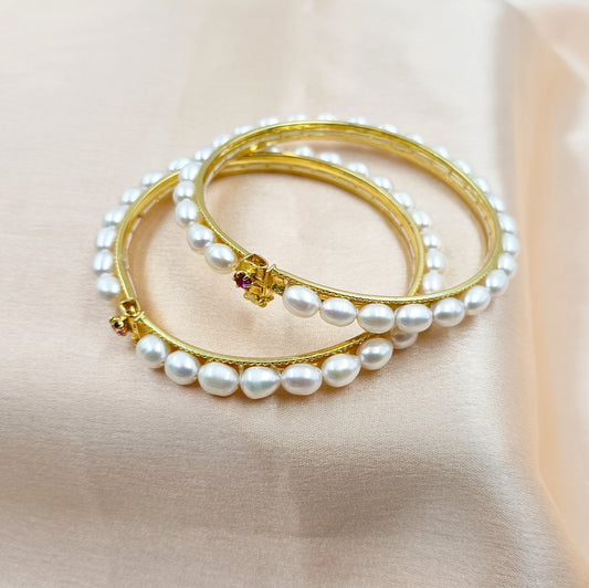 Fresh Water Pearls Rice Pearls Studded Bangles