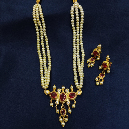 Graceful Fresh Water Pearls Designer Tanmani Set