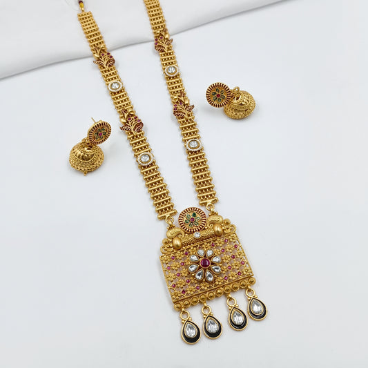 Square Shaped Pendent Floret Designer Long Set