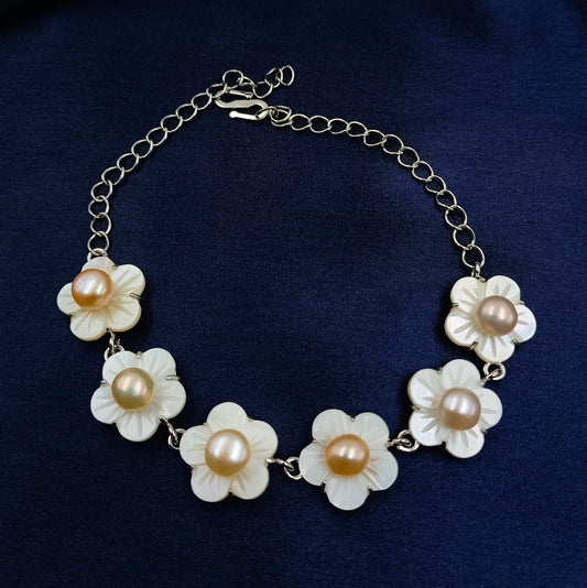 Floret Designer Mother Of Pearls Bracelet