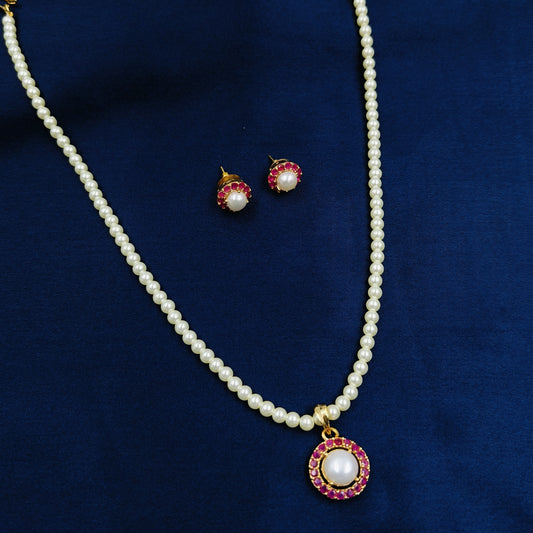 Pretty Delicate Designer Semi Pearls Set