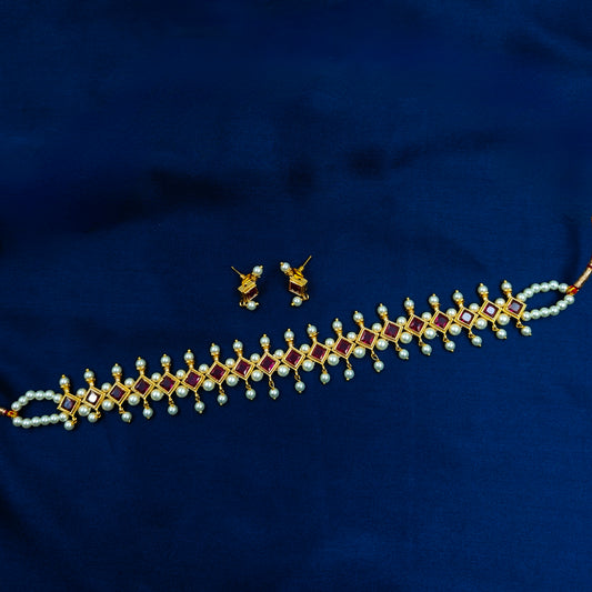 Typical Maharastrian Pearls Combo Set